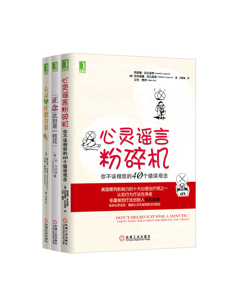 《美丽的心灵系列共3册（《心灵的疗愈力量》、《心灵谣言粉碎机》、《正念：此刻是一枝花》）》（美）卡巴金（Kabat-Zinn,斯（Arnold Lazarus） 克利福德·拉扎鲁斯（Clifford Lazarus） 艾伦·费伊（Allen Fay）著